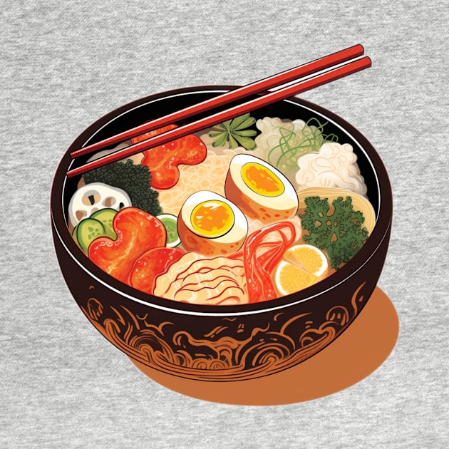 Ramen Bowl Bliss: Whimsical T-Shirt for Noodle Enthusiasts! by Gelo Kavon